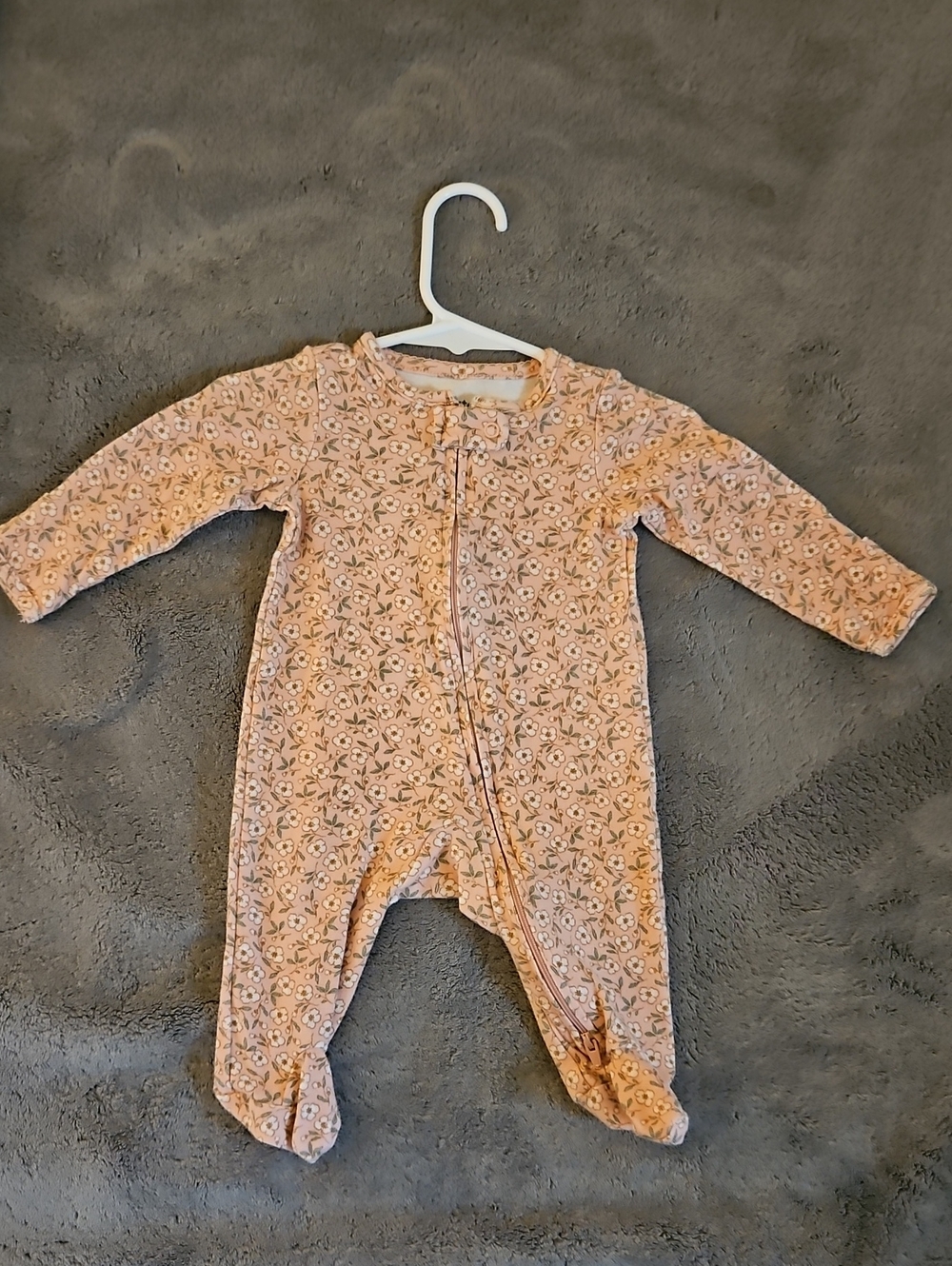 Carter's Light Pink Floral Footed One-Piece Sleeper